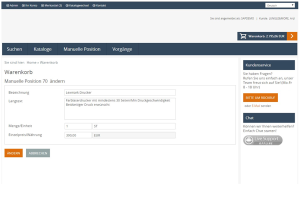 eProcure SAP ERP Warenkorb Detaildaten